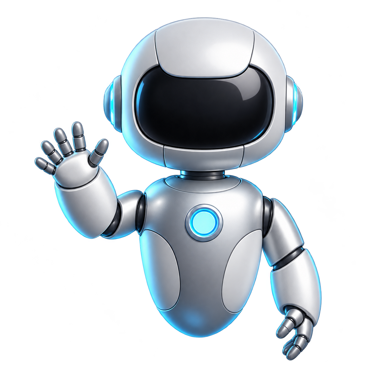 MasmaX’s friendly silver robot waving hello